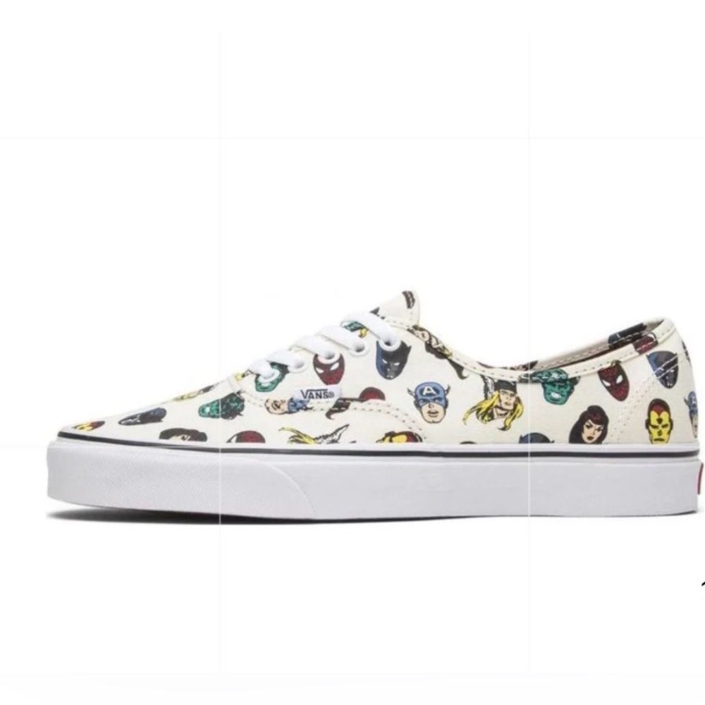 VansMarvel x Authentic 'Marvel Heads' Avengers Off White LaceUp Mens Sneakers 10 - Picture 3 of 15